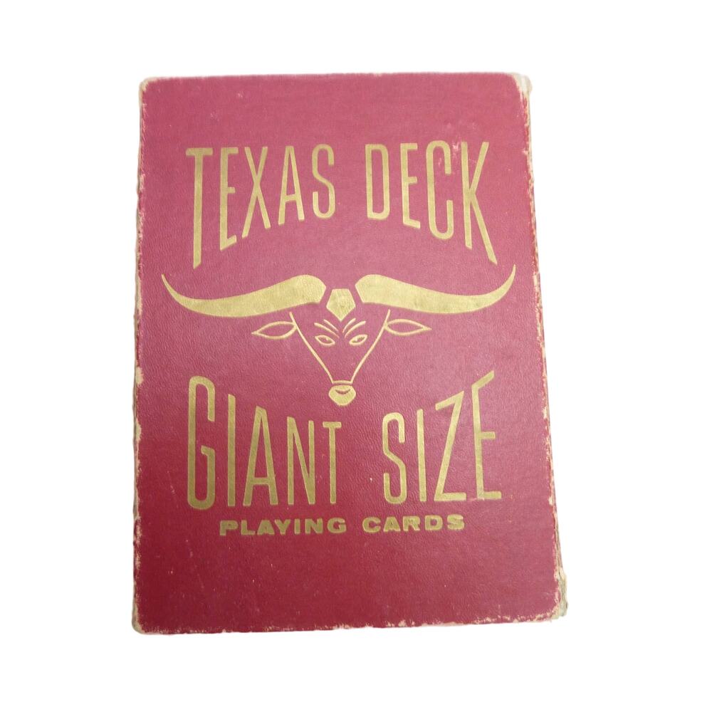 Vintage Giant Size Playing Cards Texas Deck  - Retro Collectible Game Set